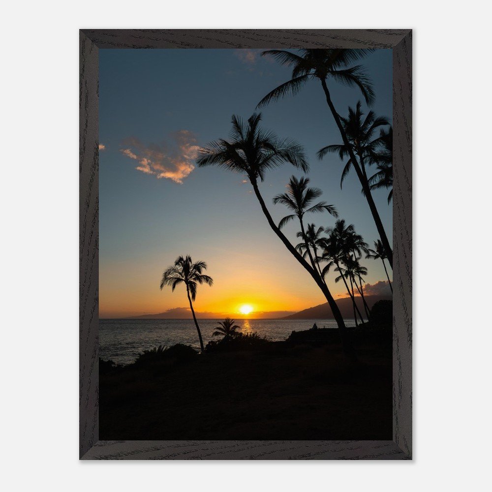 framed hawaii beach sunset print fine art print, wooden frame, travel photography print, hawaii photography, travel decor 14968819-b8e0-477e-b321-dd9193806af8