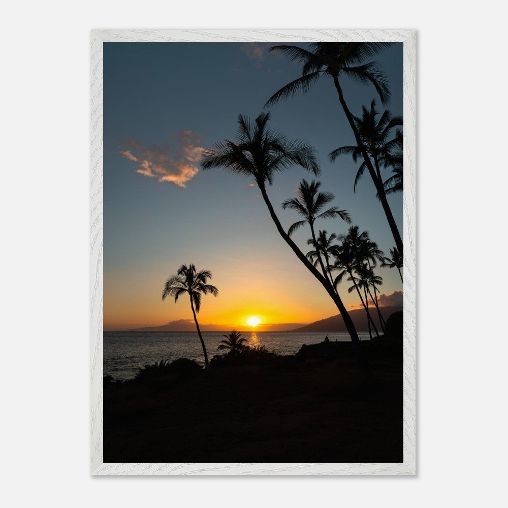 framed hawaii beach sunset print fine art print, wooden frame, travel photography print, hawaii photography, travel decor 2701fd35-9dc9-49e3-a344-c1d5c7816657