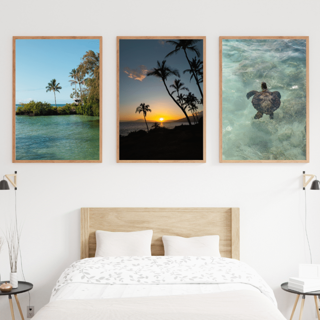 sunset in kihei framed hawaii beach sunset print