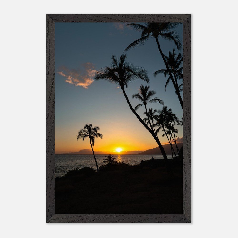 framed hawaii beach sunset print fine art print, wooden frame, travel photography print, hawaii photography, travel decor d4c52e97-6977-4665-85b3-37f774543cf7