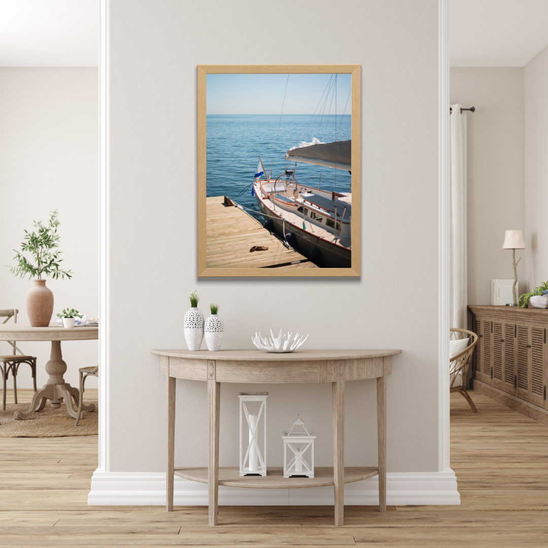 print boat photography fine art wall decor bedroom print ocean aesthetic poster living room wall art gift for traveler