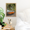 framed costa rica westfalia camper van print fine art print, wooden frame, travel photography print, costa rica photography, travel decor
