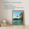 oasis tropicale avec support à affiche en bois