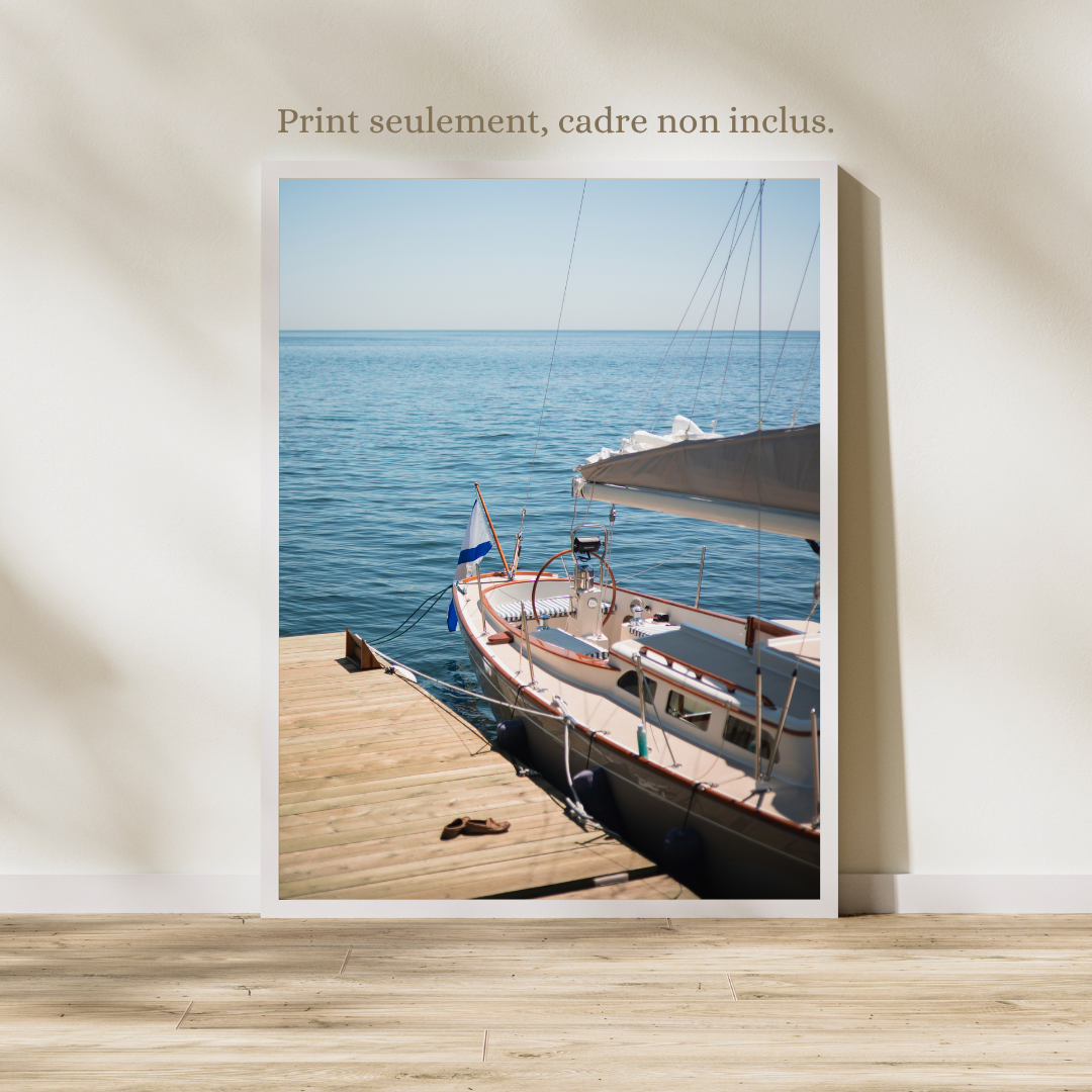 print boat photography fine art wall decor bedroom print ocean aesthetic poster living room wall art gift for traveler