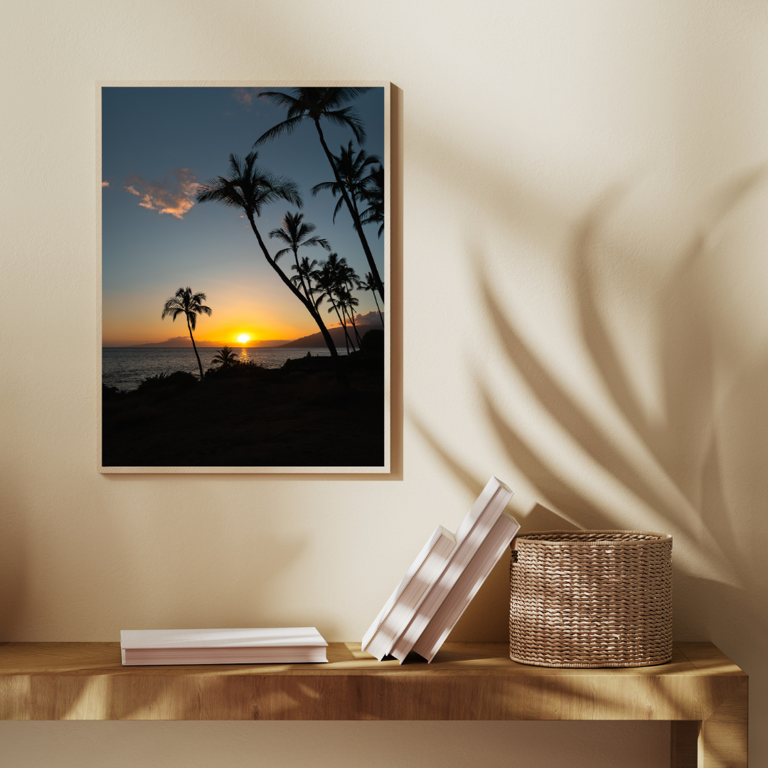 hawaii beach sunset art print fine art print, travel photography print, hawaii photography, beach print, travel decor, wall art