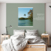 oasis tropicale avec support à affiche en bois