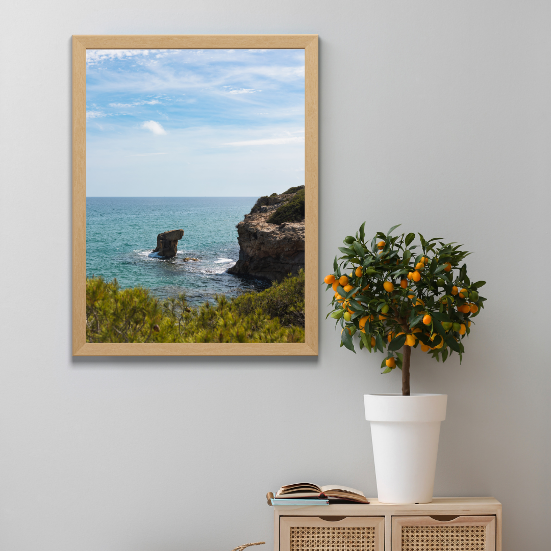 framed print coastal photography spain wall art beach aesthetic poster travel living room wall art sea photograph gift for traveler