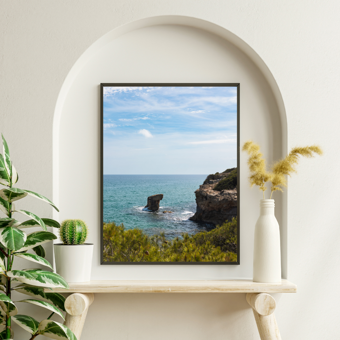 framed print coastal photography spain wall art beach aesthetic poster travel living room wall art sea photograph gift for traveler