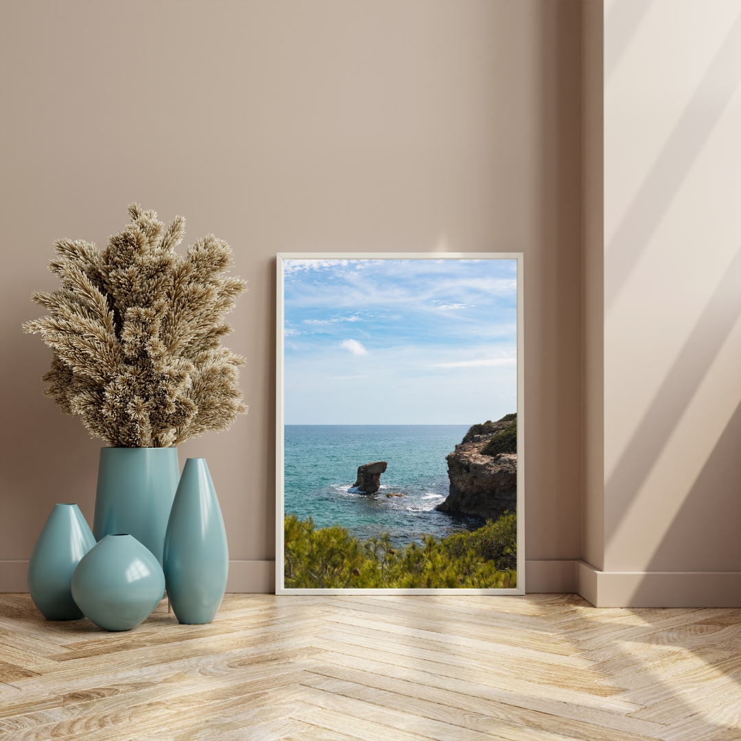 framed print coastal photography spain wall art beach aesthetic poster travel living room wall art sea photograph gift for traveler