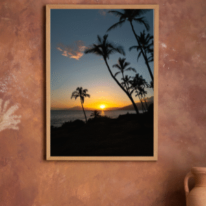 hawaii beach sunset art print fine art print, travel photography print, hawaii photography, beach print, travel decor, wall art