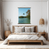 oasis tropicale avec support à affiche en bois