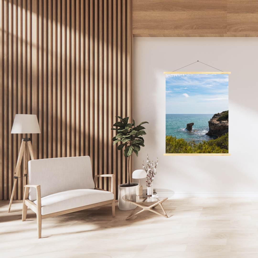 print coastal photography spain wood hangers fine art wall decor beach aesthetic poster living room wall art gift for traveler