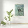 print sea turtle hawaii photography wood hangers wall art print beach aesthetic poster travel living room decor tropical gift for traveler