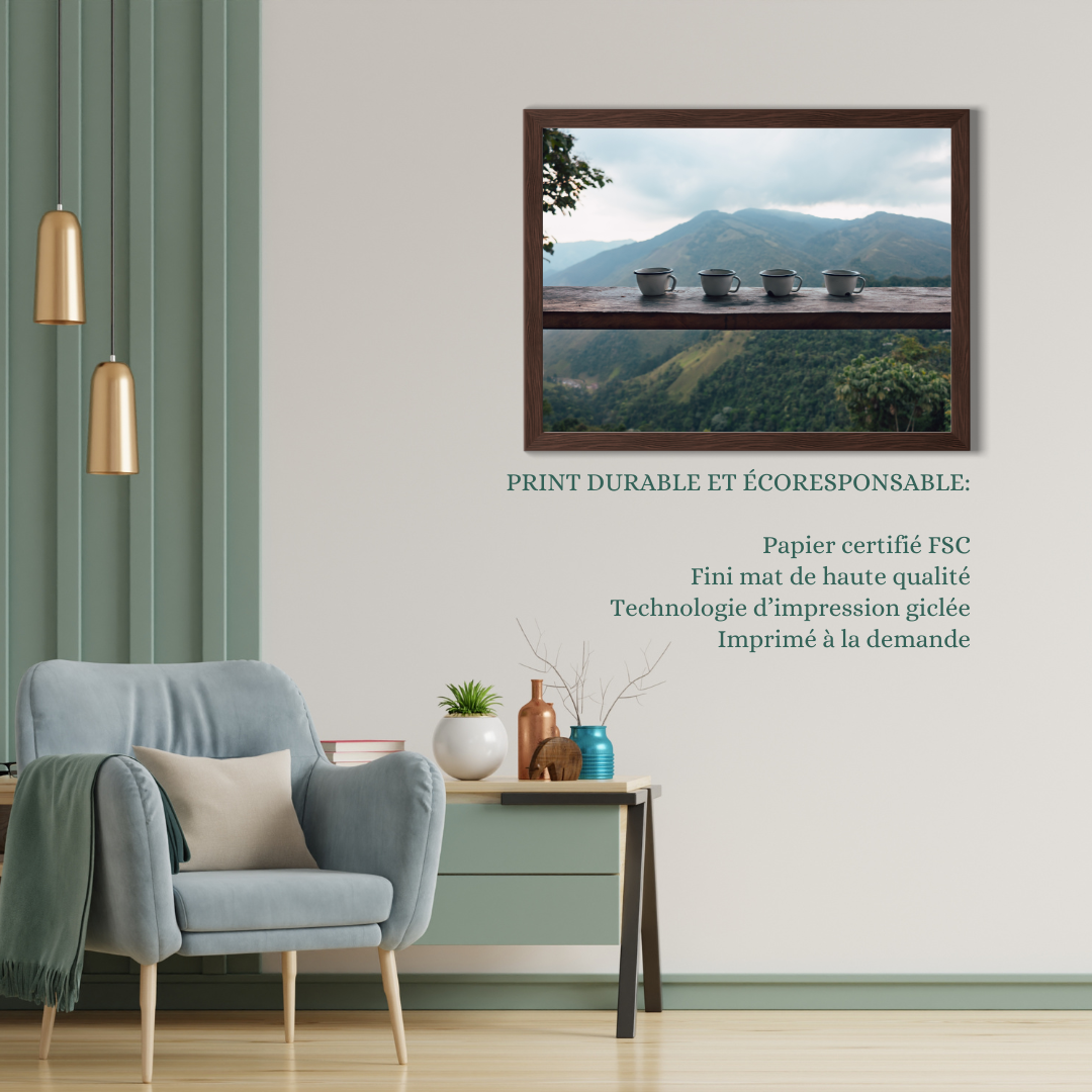 framed print coffee photography colombia fine art mountain wall decor for coffee lover poster dining room art gift for traveler