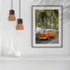 framed costa rica westfalia camper van print fine art print, wooden frame, travel photography print, costa rica photography, travel decor