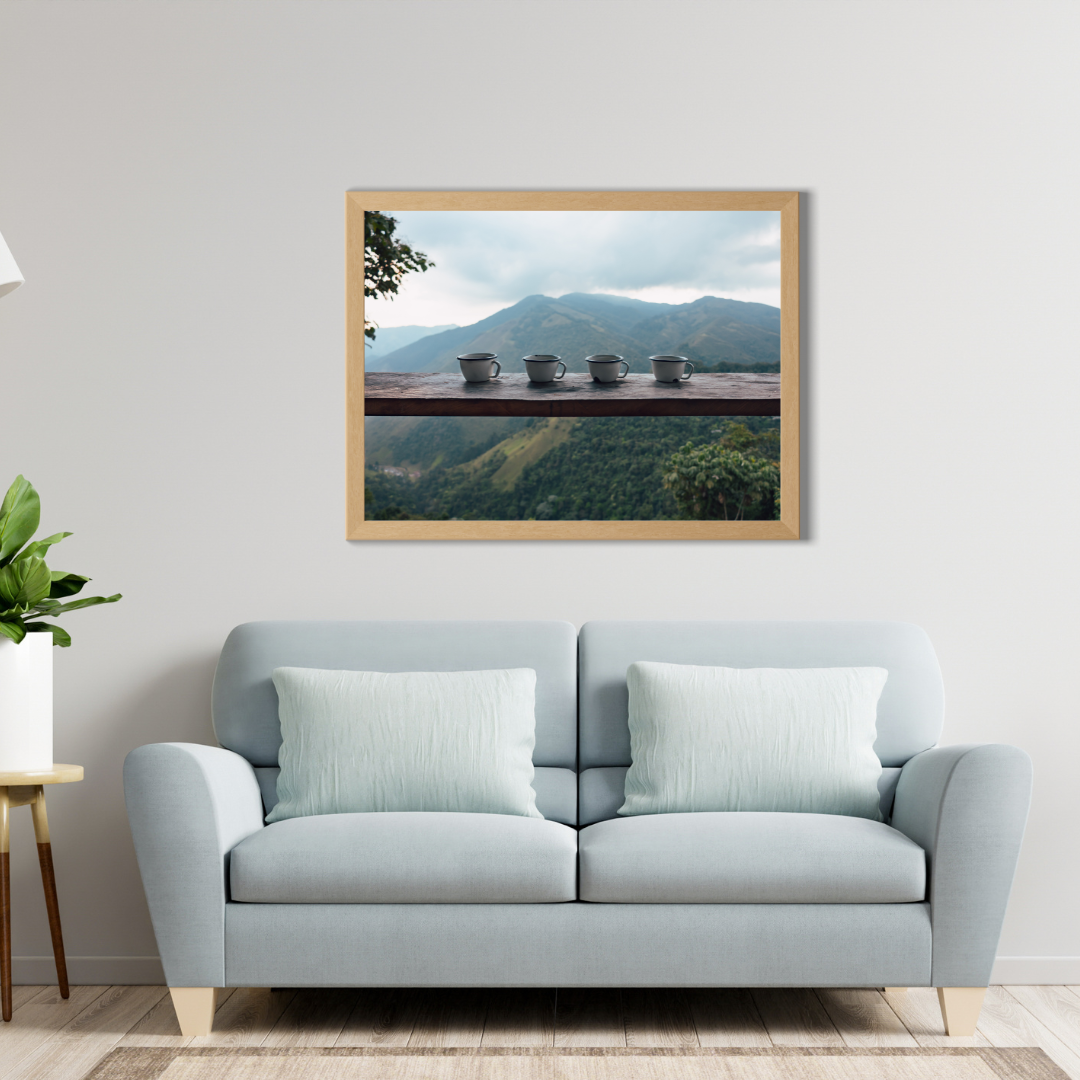 framed print coffee photography colombia fine art mountain wall decor for coffee lover poster dining room art gift for traveler