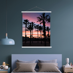 fin de journée à valence avec support à affiche en bois