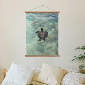 print sea turtle hawaii photography wood hangers wall art print beach aesthetic poster travel living room decor tropical gift for traveler