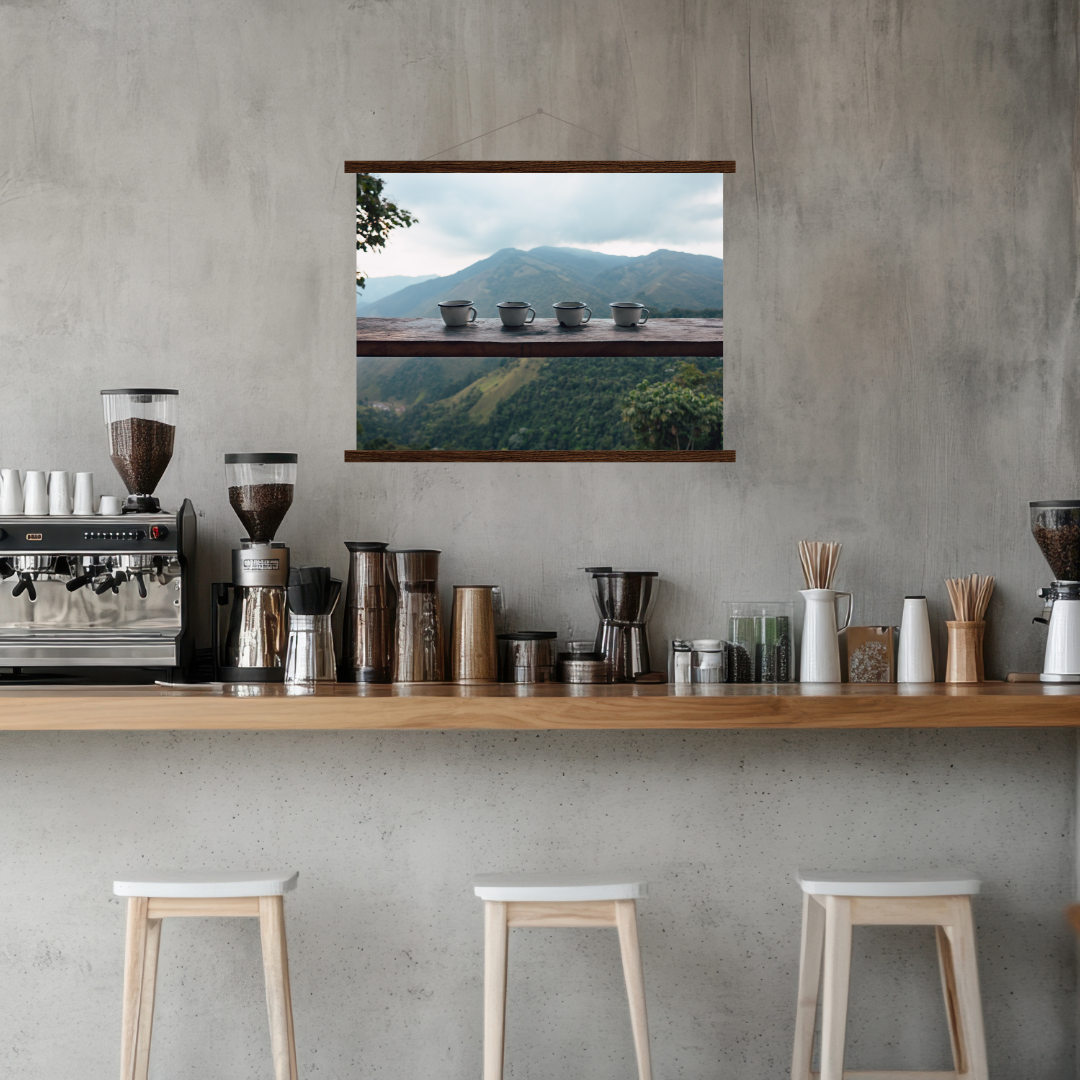 print coffee photography colombia wood hangers wall art for coffee lover decor mountain poster dining room wall art gift for traveler
