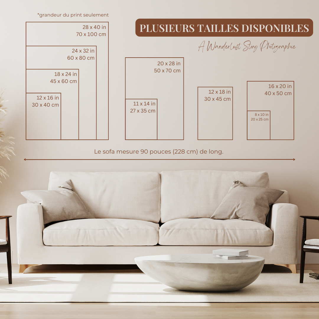 Guide de tailles avec cadre