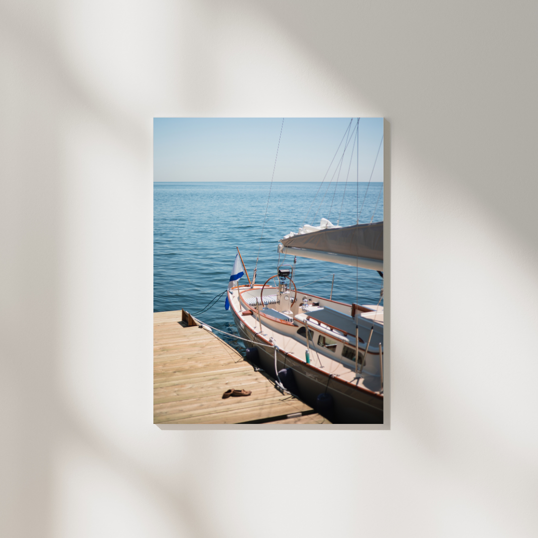 print boat photography fine art wall decor bedroom print ocean aesthetic poster living room wall art gift for traveler