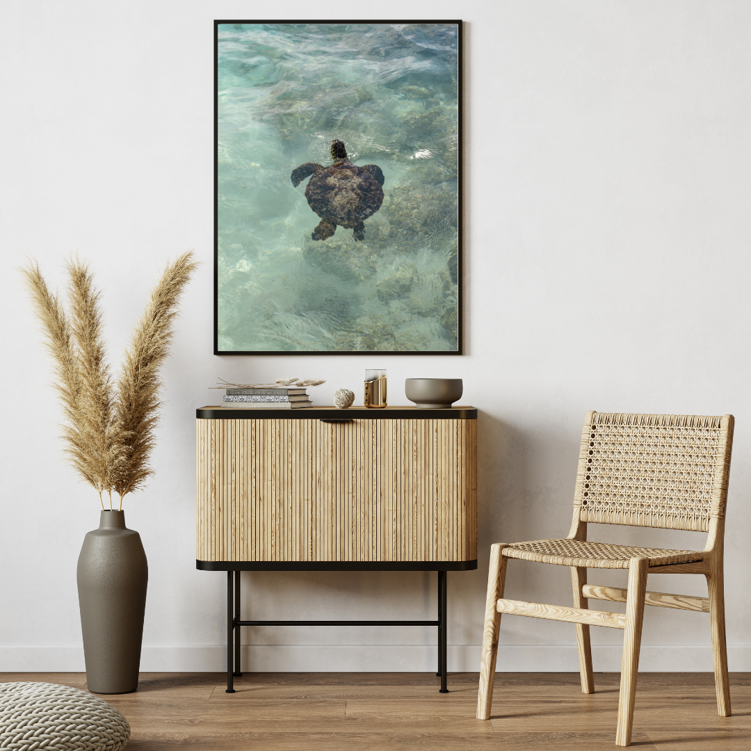 print sea turtle hawaii photography art wall bedroom print beach aesthetic poster travel living room wall art gift for traveler
