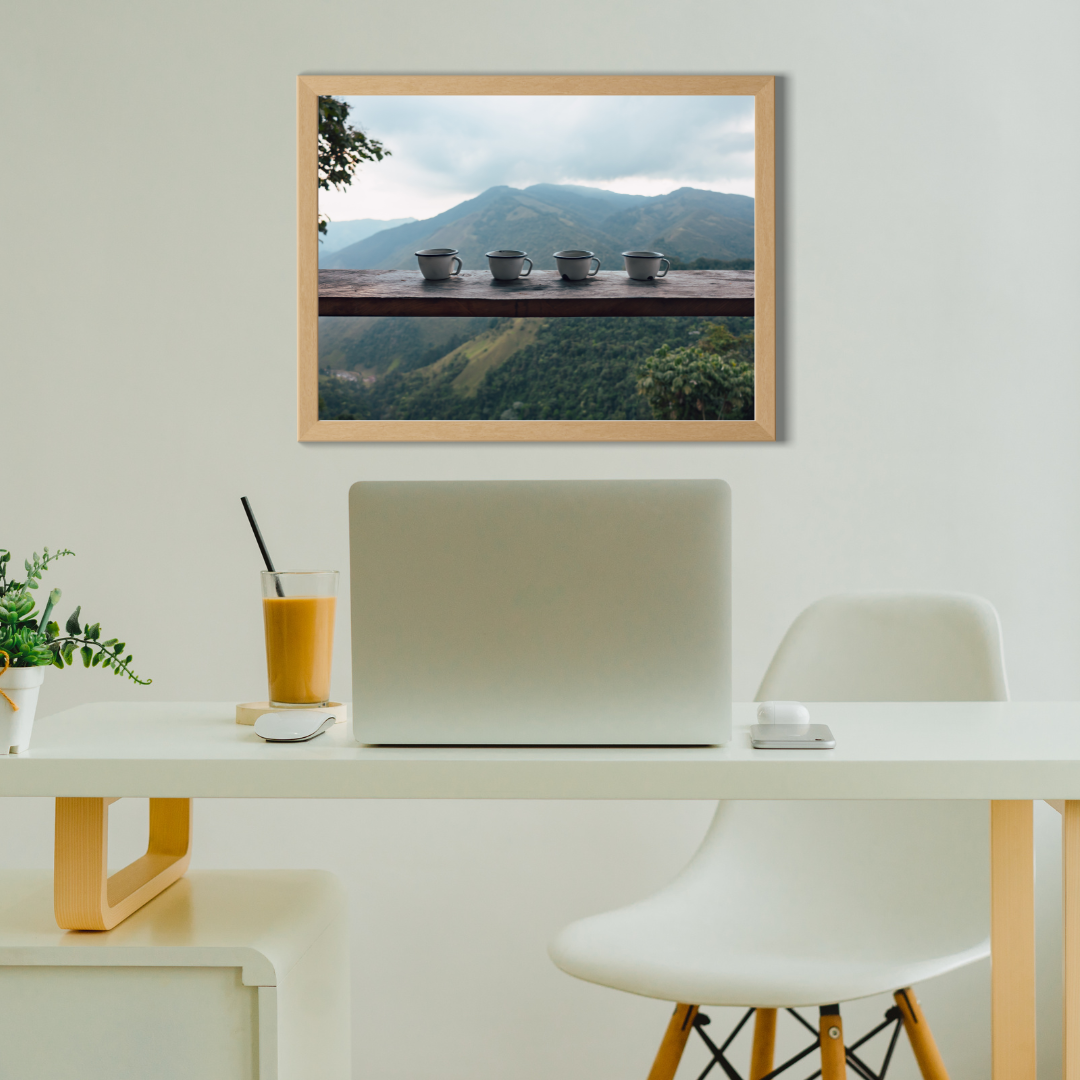 framed print coffee photography colombia fine art mountain wall decor for coffee lover poster dining room art gift for traveler
